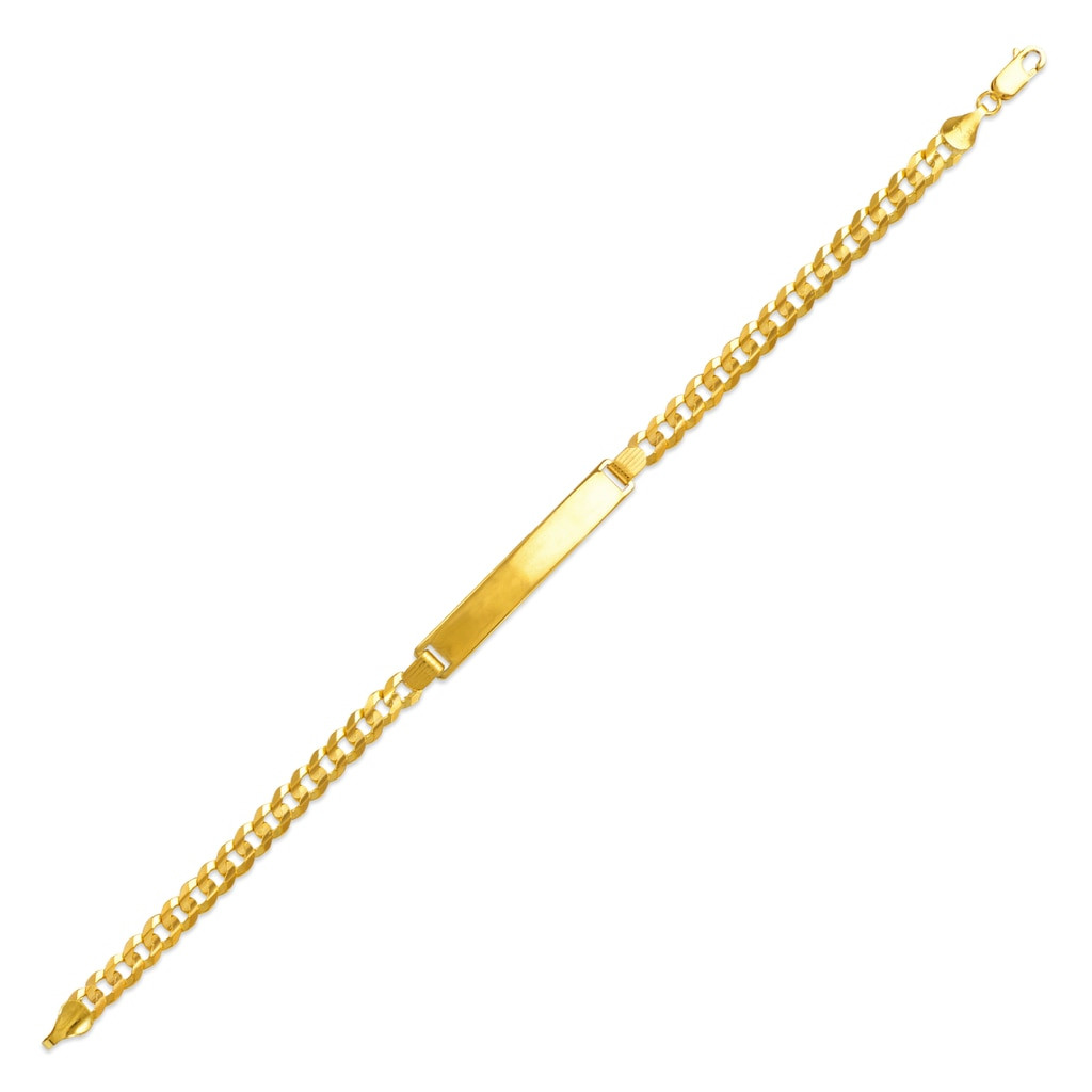 14k Gold 6mm Italian Id Bracelet 8 Inches